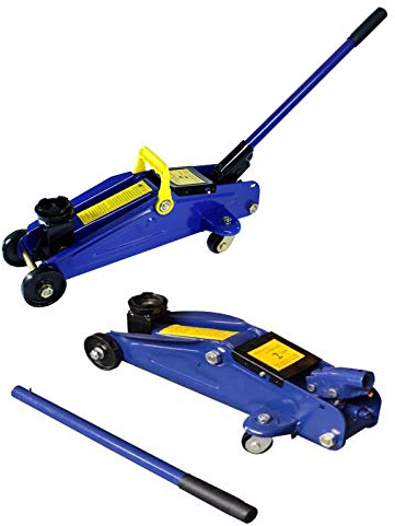 Feidak Hydraulischer Wagenheber für Auto, Transporter, Garage, 2 Tonnen, robust, niedriges Profil, ausziehbar von 135 mm auf 320 mm, Hubwagen mit Aufbewahrungskoffer