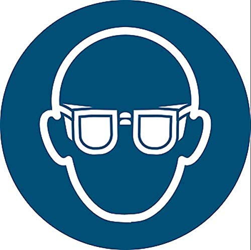 Aufkleber Gebotszeichen Augenschutz Sicherheitsschild ISO 7010 ASR blau 200mm von MBS-FIRE