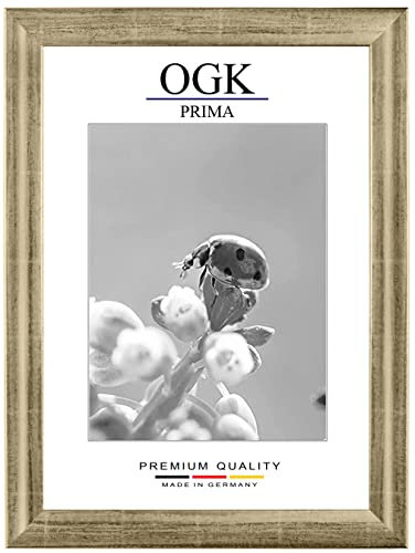 Online-GalleryKing Marco de fotos de 30 x 46 cm, hecho a mano, multiuso, color plateado con hoja de plata con cristal acrílico no reflectante, barra de marco de 35 mm de ancho