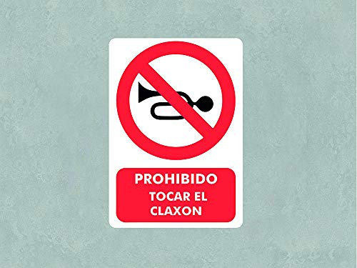 Oedim Lot de 5 panneaux interdits de toucher le klaxon | Plusieurs matériaux | Durable et économique 21x29,70 cm