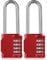 Combination Padlock Heavy Duty Lock - 2 Pack BeskooHome 6.5cm Long Shackle Lock 4 Digit Resettable Combination Lock for School, Gym, Outdoor Shed Locker, Hasp Cabinet, Gate (Red)