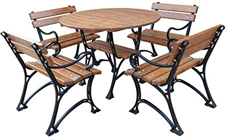 Krakwood Gartentisch-Set mit 4 Sesseln