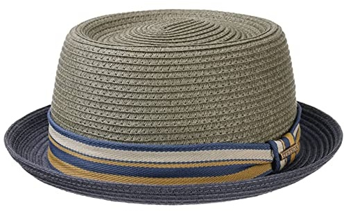 Stetson Licano Pork Pie Strohhut UV-Schutz 40 Grau S Herren Sommer