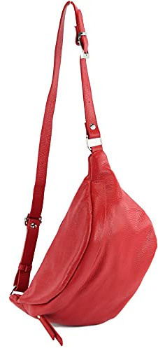 modamoda de T77 Damen Leder Hüfttasche Bauchtasche Crossover Medium Handmade in Italy
