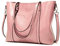 Womens Handbags Soft Leather Large Capacity Retro Vintage Top-Handle Casual Pocket Tote Shoulder Cross-Body Bags Pink