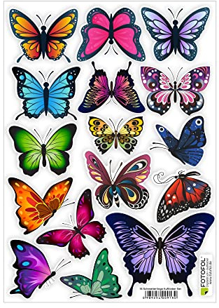 Schmetterlinge Aufkleber Set - Wandsticker - Wandtattoo, Aufkleber selbstklebend zum Basteln, Dekorieren und Verzieren - für Hochzeit Einladungen, Geburtstagskarte