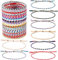 ADRAMATA 35 Pcs Amicizia Bracciale per Donna Uomo Regolabili Braccialetti Set Intrecciati Colorati Braccialetti Amicizia Fatti a Mano con Corda Boho Braccialetti per Festa in Spiaggia Estiva