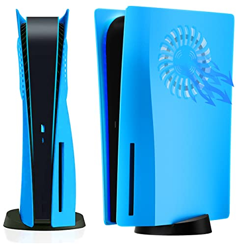 ElitePlay Starlight Blue PS5 Faceplate with Cooling Vents Cover Replacement Plates Shell Skin for Playstation 5 Disc Edition