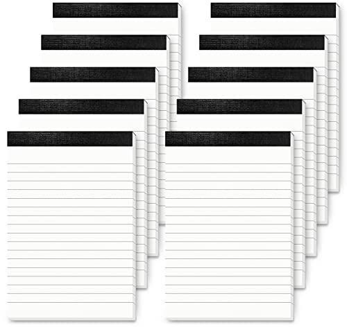 10 Pack A6 Notepad Small Lined Writing Notepads 4 x 6 In Tear off Note Pads | Memo Pads Refills Paper A6 Scratch Pads Server Writing Pad Small Notebook with 30 sheets in Each Pad for School Office
