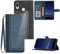 Hoyoikun Coque pour Huawei P20 Lite[2 pcs Protecteur d'écran],Etui en Cuir PU Portefeuille Coque avec Fente Carte,Fonction de Support,Fermeture Magnétique-Bleu