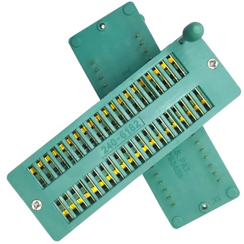 YEGAFE 2Pcs 40Pin Wide and Narrow Universal 2.54mm ZIF Zip IC Test DIP Board Socket Universal Gold Plated feet
