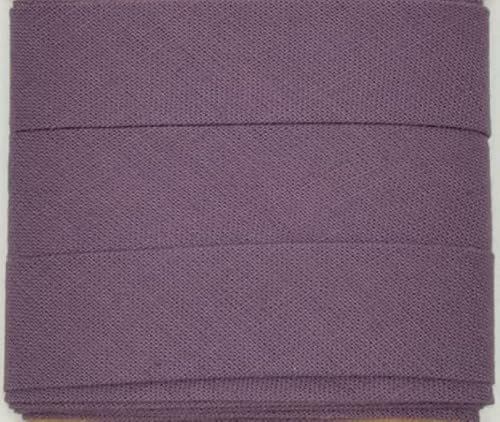 Baumwoll-Schrägbänder-Uni-ca. 20 mm Breite x 3 Meter Länge- in 28 Farben Einfassband gefalzt (Mauve)