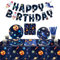 Outer Space Birthday Party Decorations, Include Happy Birthday Banner, Space Paper Plates, Tablecloth, Napkins, Cups for Kids Birthday Party Solar System Theme Party, Serves 20 Guests