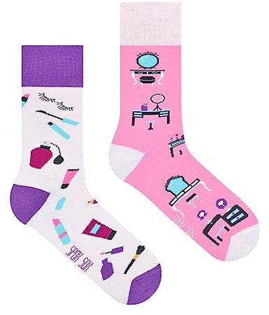 Spox Sox Casual Unisex - lustige, verrückte, bunte Socken für Damen und Herren, Gr. 36-39, Make-up