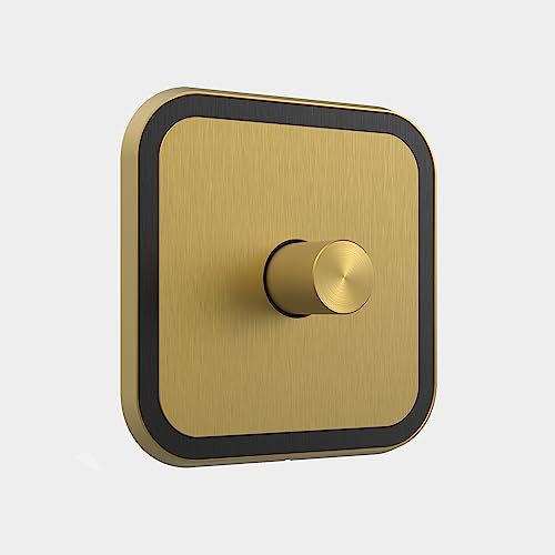 Pushka Home Two Way Rotary Dimmer Switch (150W) Gold/Black Insert in 1G 2G 3G 4G LED Compatible Trailing Edge (1 Gang)
