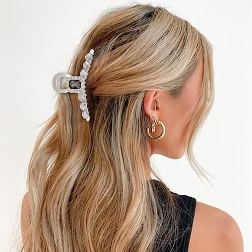 Edary Strass Pinces à Cheveux Grande Pince Cheveux Epais Pince à cheveux en métal pour Femmes Filles