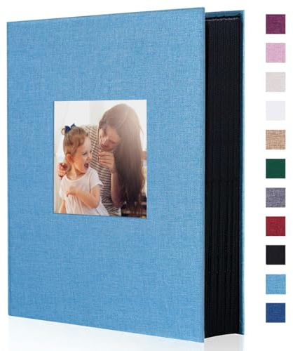 Miaikoe Fotoalbum 10x15 300 Leinen Album Slip in für Familie Hochzeitstag Album Buch Holds 300 Horizontal 10x15cm Fotos Teal
