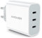 Amoner Chargeur Rapide USB C 35W 3-Port Prise Secteur pour iPhone 16 15 14 13 12 11 Pro Max SE 2020 XS XR X 8 7 6 6S Plus, iPad Mini, Samsung, Rapide Mural Secteur Alimentation Adaptateur