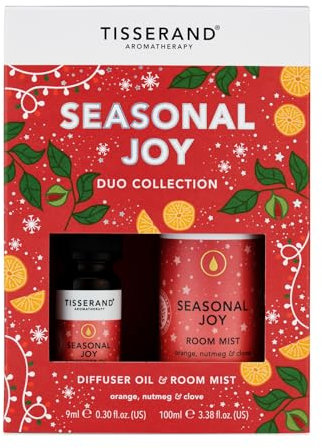 Tisserand Aromatherapy - Seasonal Joy Diffuser Oil and Room Mist Duo Kit - Orange, Nutmeg and Clove - 100% Natural Pure Essential Oils