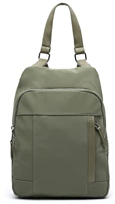 MISAKO Nova Anti-Diebstahl-Rucksack aus Nylon - Modische Damen-Anti-Diebstahl-Rucksacktasche - Kleiner, geräumiger Freizeitrucksack Nova Grün 35 X 26 X 9 cm