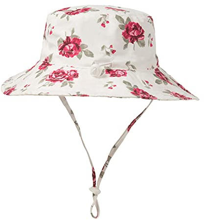 LOIJMK Baby Mädchen Mütze Eimer Kind Baby Sonnenschutzmütze Blumenmütze Baby Pflege Bio Babykleidung (Hot Pink, 46)