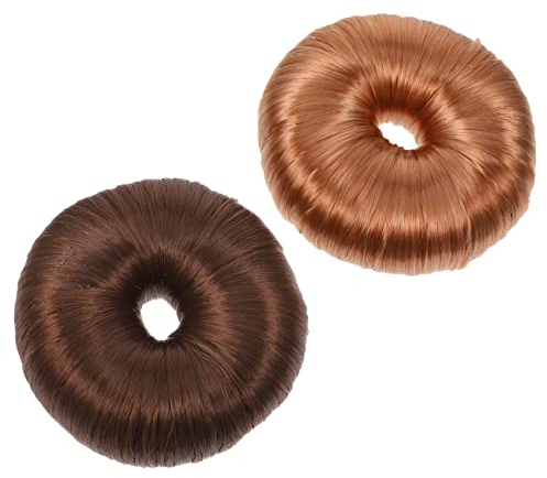DOITOOL 2pcs Donut Wig Hair Bun Makers for Easy Buns Hair Doughnut Shaper Wigs Chignon Rings for Modelling Tool Use