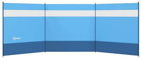 Outsunny Camping Windbreak 4 Pole for Beach Caravan 440 x 140cm Blue