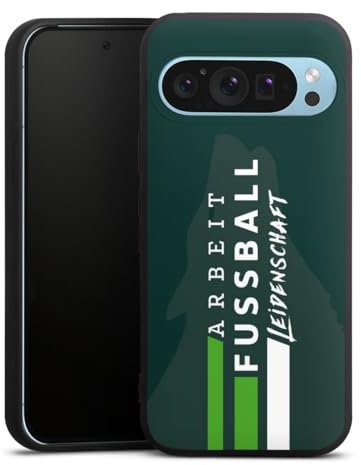 Premium Silikon Hülle kompatibel mit Google Pixel 9 Handyhülle schwarz Case VFL Wolfsburg Sprüche Fanartikel