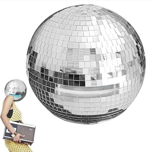 RWGKBDB Disco Ball Helmet, Colorful Lights Disco Ball Cowboy Hat, Glitter Mirror Glass Disco Ball Helmet for Disco Party Club Party