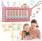 Tastiera del Pianoforte Rosa per Ragazze, Mini Strumento Musicale luminoso, Giocattoli Educativi Portatili per Bambini, Regali di Natale per Ragazze di età Compresa tra 2 3 4 5 6 Anni