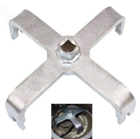Ysislybin Oil Filter Wrench, Fuel Pump Remover, 4 Jaw Fuel Pump Cap Removal Wrench Tool, Fuel Tank Cap Lid Removal Tool, Adjustable Wrench Remover Oil Pump Wrench for A6 A8