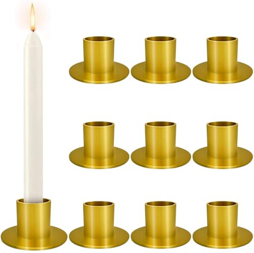 NEMMXUB 9 Pcs Bougeoirs en Métal, Φ2.5cm Candle Holder, Chandelier Bougeoir, Chandelier, Porte Bougie Métal Moderne, pour Les Centres de Table, Fêtes, Mariages, Dîners, Décorations D'intérieur