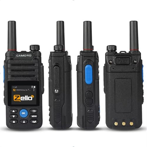 6800mAH 4G GPS Transceiver Zello Walkie Talkie Wireless WiFi Bluetooth Real PTT Poc Radio Waterproof Two Way Radio Long Range Android Walkie Talkie for Adults Kids (Standard add Desktop Chargers)