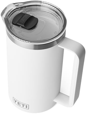 YETI Rambler Wasserkrug Mit Magslider Deckel Mit Drehverschluss, White, 34 oz (1 L)