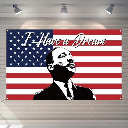 Buxiuer Fotoautomaten-Hintergrund mit Aufschrift I Have A Dream, Martin Luther King Jr Day, Dekoration, MLK, Inspiration, Schule, Klassenzimmer, Pinnwand-Dekoration