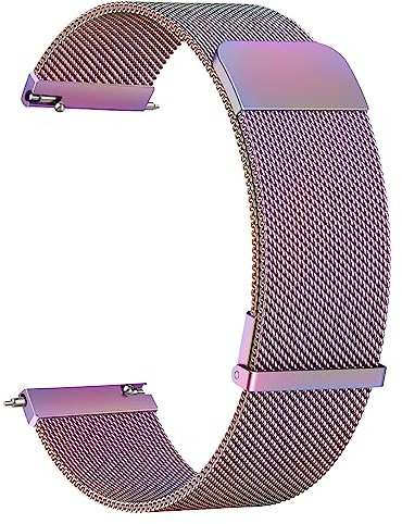 AK Bracelet de Montre 20mm 22mm pour Montre connectée, Smartwatch universelle Métal Acier Maille Bracelets de rechange de à libération Rapide pour Homme Femme (Multicolore, 20mm)