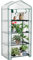 AMHANCIBLE Serre de Jardin, avec Étagères 4 Niveaux, Bâche PE, Anti-UV, Résistante à la Pluie, Toit Pointu, pour Balcon, Intérieur & Extérieur 158x69x49cm EGWH04WT