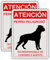 LEIASA Cartel Perro Peligroso - 21x28 cm - Aluminio Reflectante - Grosor 0,8 mm - Letrero Cuidado Perros - Resistente Exterior - 2 Unidades