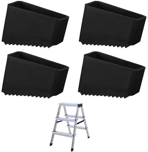 VZU 4 Stück 50 x 25 mm Leiter Füße, Gummi Leiterfüße, Schutzkappen für Leitern, rutschfeste Leiterfußabdeckung für Leiterfüße Universal Leiter Fußa Bdeckungen für Heimarbeiter Klappleiter