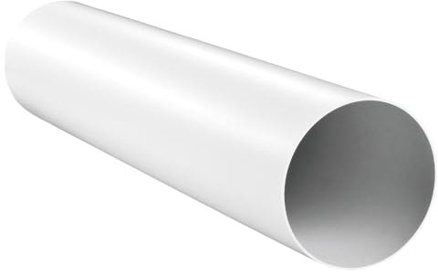 Lüftungsrohr PVC 100-150 mm/Länge 1 m | ABS-Kunststoff | Rundrohr | für Ab-und Zuluft | Abluftkanal | Lüftungskanal | Abluft-Rohr | Lüftungs-System | Dunstabzug | Entlüftung (100 mm)
