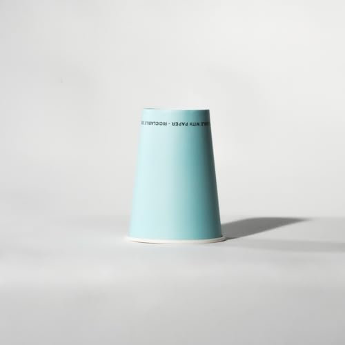 Generico 1000 Bicchieri 200ml in Carta per Acqua Usa e Getta - Eventi, Feste, Ufficio - Bicchiere Monouso - Compostabile - Biodegradabile (500, CELESTE)