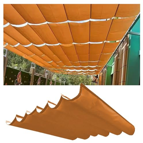 GOCHUSX Sonnensegel Für Draußen, Einziehbares Sonnensegel Mit Seilzug, U-förmiges Sonnensegel Mit Seilzug Für Gärten, Terrassen, Decks Und Pavillons(0.9mx6m)