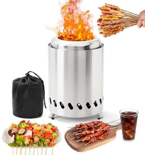 Smokeless Table Top Fire Pit, Portable Tabletop Fire Pits for Garden & Outdoor Use, Solo Stove for Camping, Table Top Fire Pit Outdoor with Travel Bag, Camping Essentials