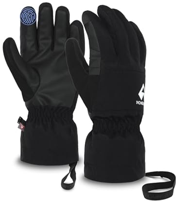 Pioneer Camp Skihandschuhe Primaloft® Gold Isolierung Warme Herren Damen, HIPORA® Wasserdicht Winterhandschuhe Touchscreen Dicke Thermische Wicking Insert, Laufen Skifahren Wandern Radfahren