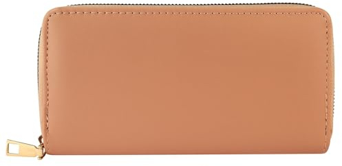 Cham Cham Geldbörse für Damen aus Kunstleder in Rosa, Geldbeutel mit Reißverschluss in 10 x 19 x 3 cm