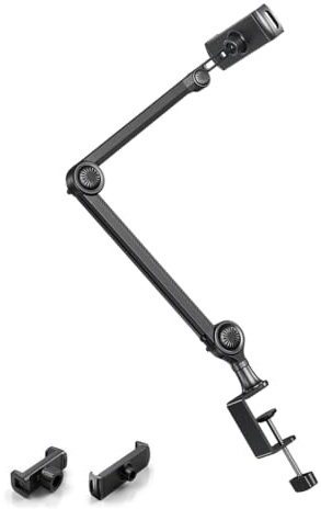 Tablet Stand for Desk with Adjustable Clamp Mount Arm, Fits 4.6-13 Inch Phones and Tablets for Bedside Viewing, Home Calls, Reading Articulating Holder Desk Clamp Mount Overhead Device Arm Bedside