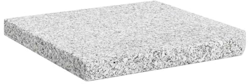 HKTMGDNG Sonnenschirm Standfuss Granitplatte 25kg Quadratisch Grau | Robuste 25 kg Naturstein Beschwerung fuer Ampelschirm und Kreuzfussständer auf Terrasse, Balkon oder im Garten.