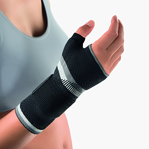 Bort 112940 small links schwarz ManuBasic Plus Handgelenkbandage mit Daumeneinschluß, rechts oder links tragbar in verschiedenen Farben, links small, schwarz