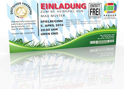 Einladungskarte Geburtstag Fussball - Einladung Stadionticket Bayern - Einladungskarten München
