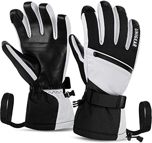 Unigear Gants de Ski, Gants d’Hiver Écran Tactile Chauds Étanches Protègent du Vent pour Ski Snowboard Course Cyclisme et Les Autres Activités d'hiver en Plein Air
